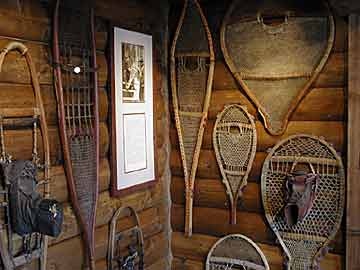 Snowshoe exhibit in Winter Sports Museum.