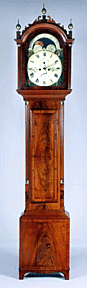 A grandfather clock with moon dial.