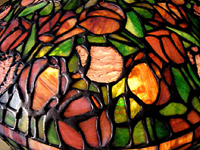 Detail of Tiffany lamp shade.