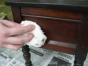 Wipe off the wax with cheesecloth.