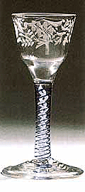 A delicate cyrstal wine glass.