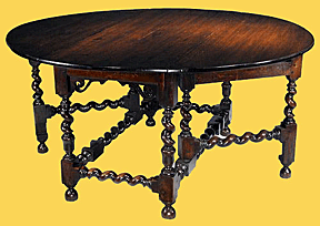 A William and Mary gateleg table.